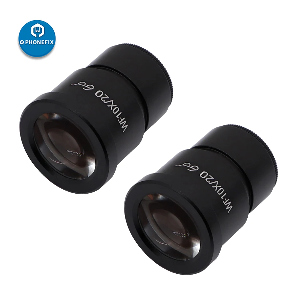 Microscópio biológico wf10x wf20x, lente ocular, tamanho de montagem, 30mm, campo de visão, 22mm, para microscópio estereoscópico trinocular