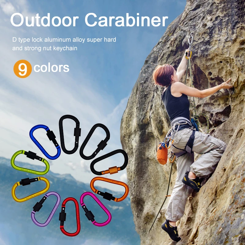 4Pcs Carabiner Travel Kit Camping Equipment Alloy Aluminum Survival Gear Camp Mountaineering Hook Outdoor Home Key Hooks