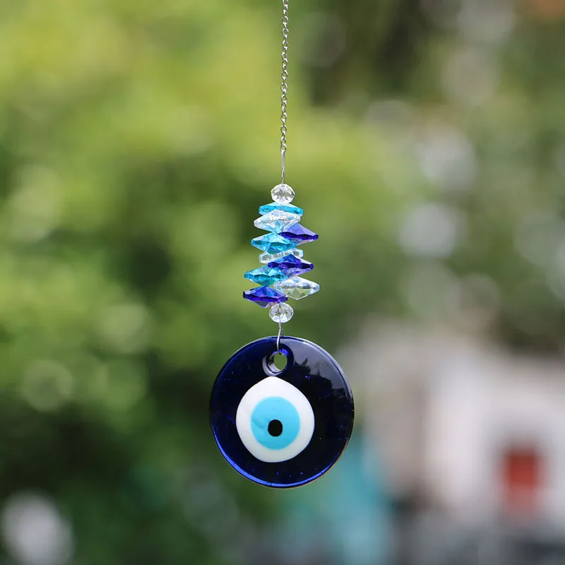 Evil Eye Crystal Suncatcher Ball Prisms Sun catchers for Window Rainbow Maker Hanging Ornament Garden Decorations