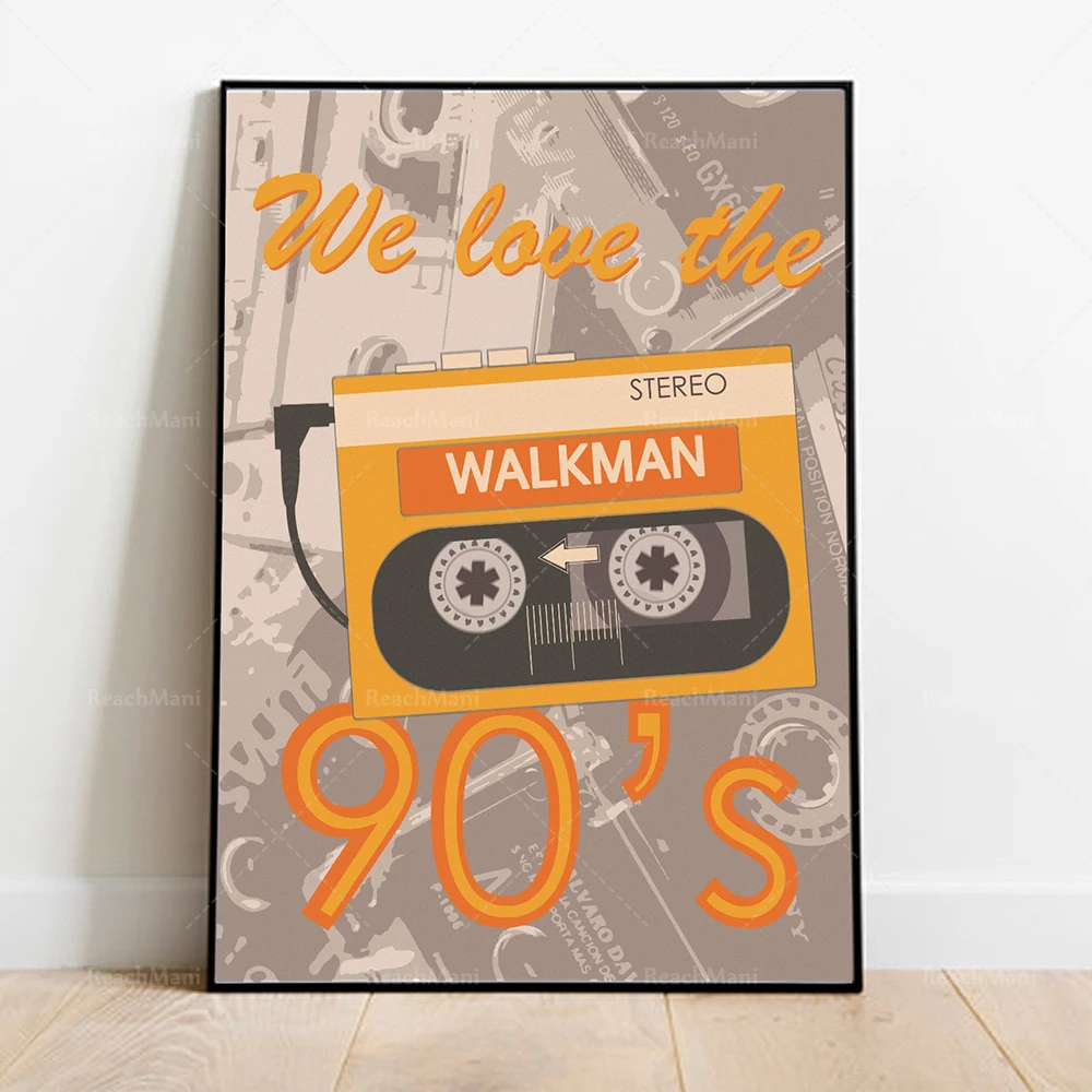 We love the 90s poster | Walkman poster | digital art