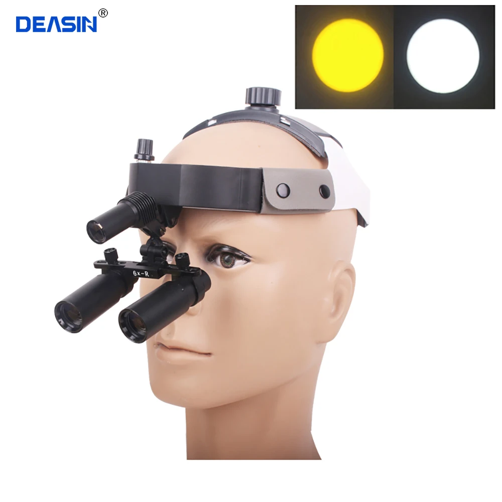 5x/6x Dental Medical Headband Loupes Magnifier Headlight Binocular Surgical Operation Magnifying Glass