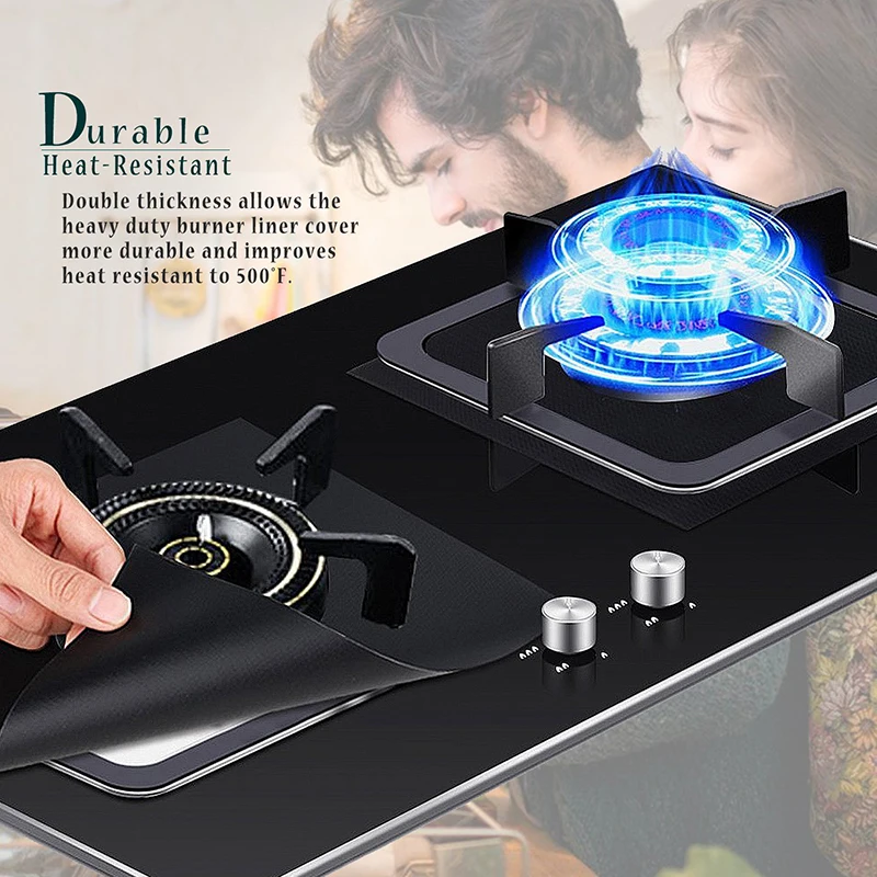 Gas Stove Oil Proof Mat Burner Cover Foil Stovetop Mat Easy Clean Thermal Insulation Reusable Stovetop Scratch Protector Pads