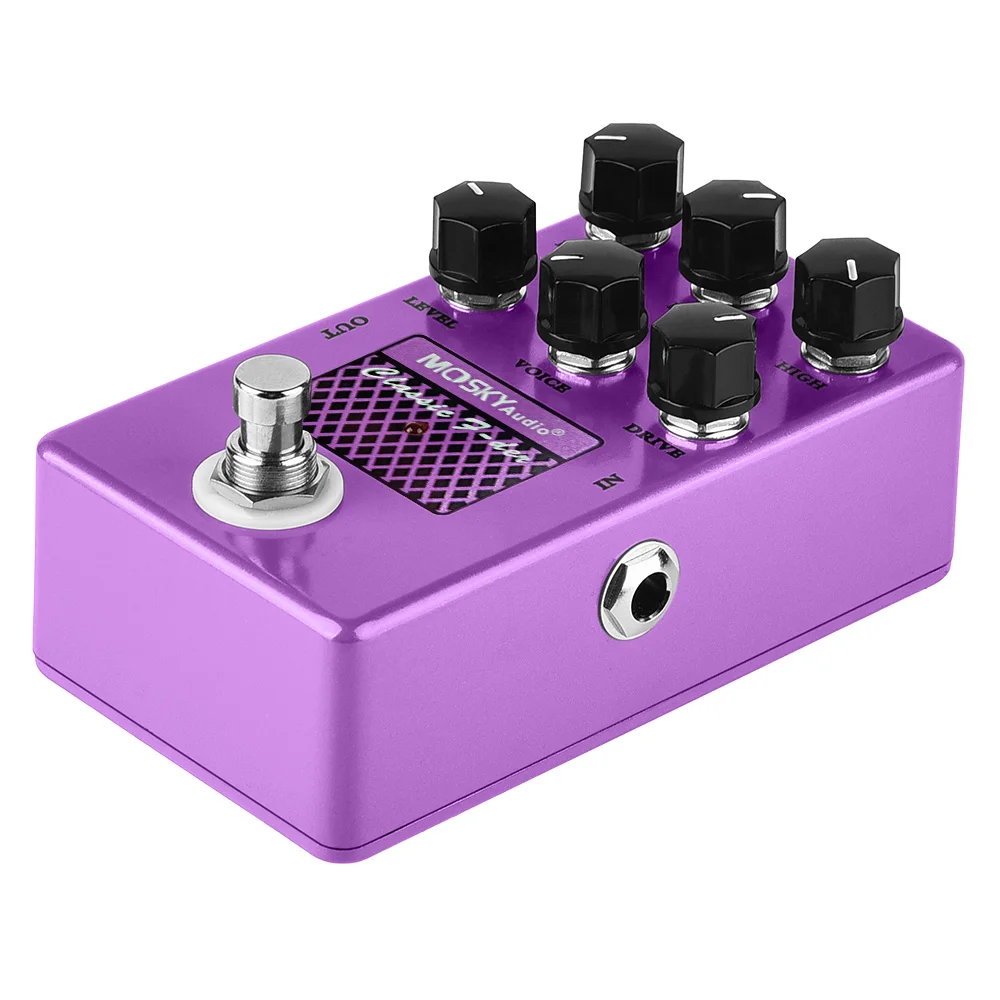 Moskyaudio Moskyaudio Pedal Guitarra Electrica Classic F-Der Speaker Simulation Drive Voice Level Effect Guitar Multi-Effects