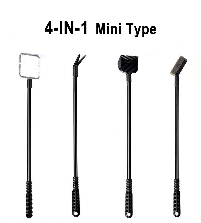 6-IN-1 Aquarium-Reinigungswerkzeuge-Sets, Aquarium-Reinigungsset, Fischnetz, Kies, Rechen, Algenschaber, Gabel, Schwamm, Bürste, Glasreiniger – Detail 9