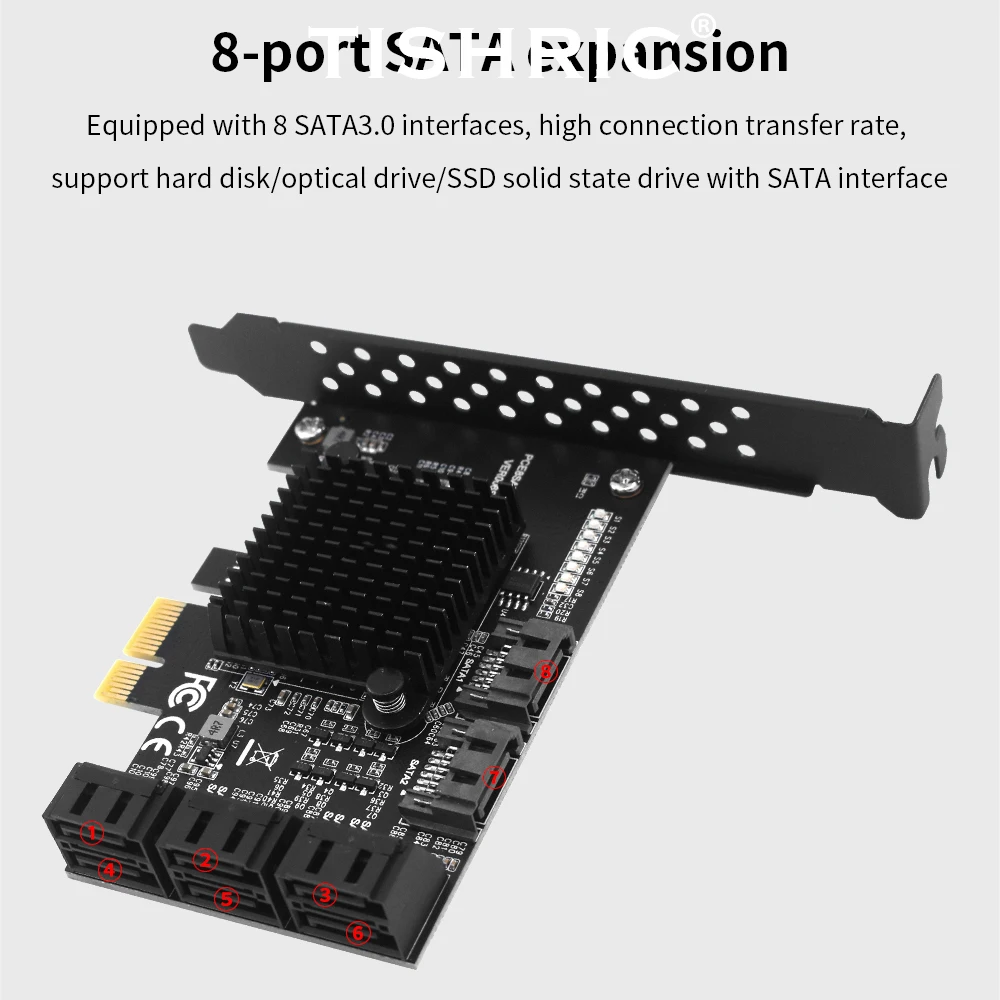 PCI-E Sata Adapter 1X 4X PCIE Sata PCI Express Expansion Card 2/4/6/8/10 Ports X1 X16 PCI Sata Controller PCIE3.0 Add On Cards