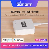 SONOFF RF Bridge R2 433MHz RF Wi-Fi puerta de enlace inalámbrica escena inteligente soporte de seguridad para el hogar Sensor de PIR3-RF de DW2-RF a través de eWeLink Alexa