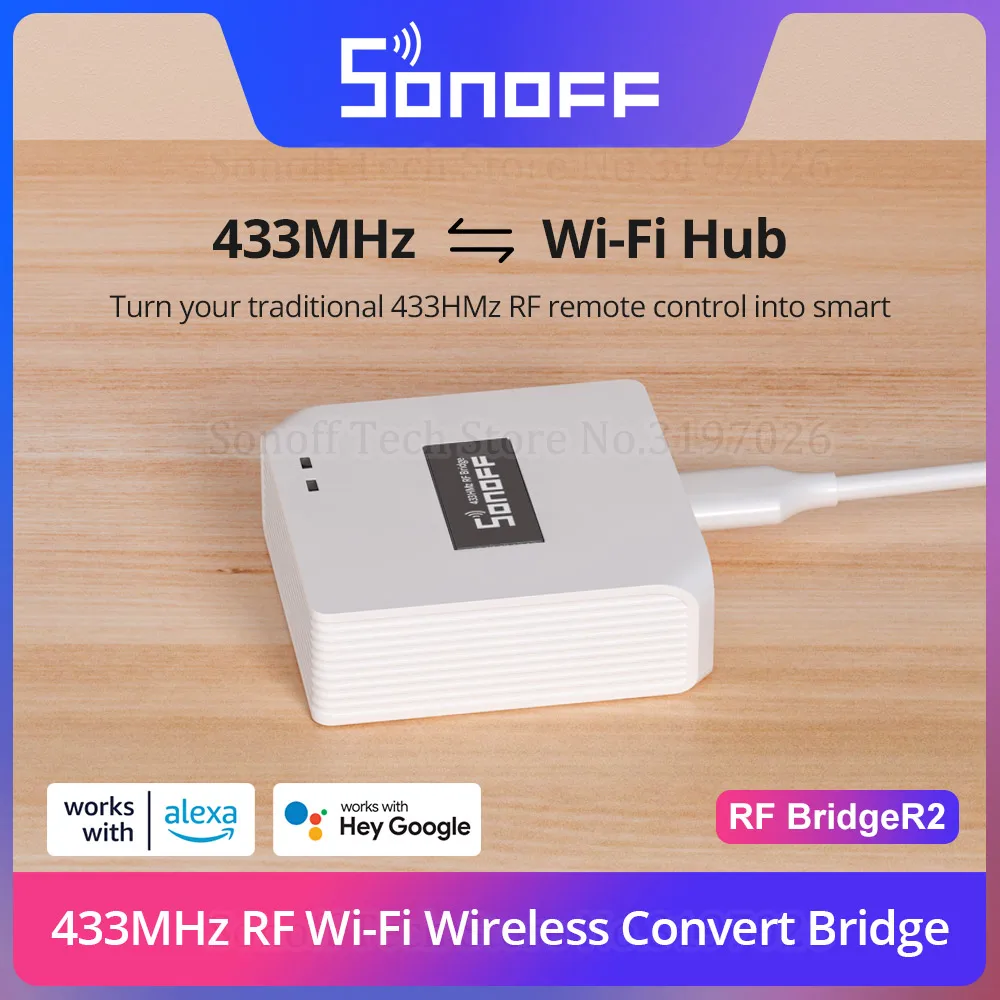 SONOFF RF Bridge R2 433MHz RF Wi-Fi Wireless Gateway Smart Scene Home Security Support DW2-RF PIR3-RF Sensor via eWeLink Alexa