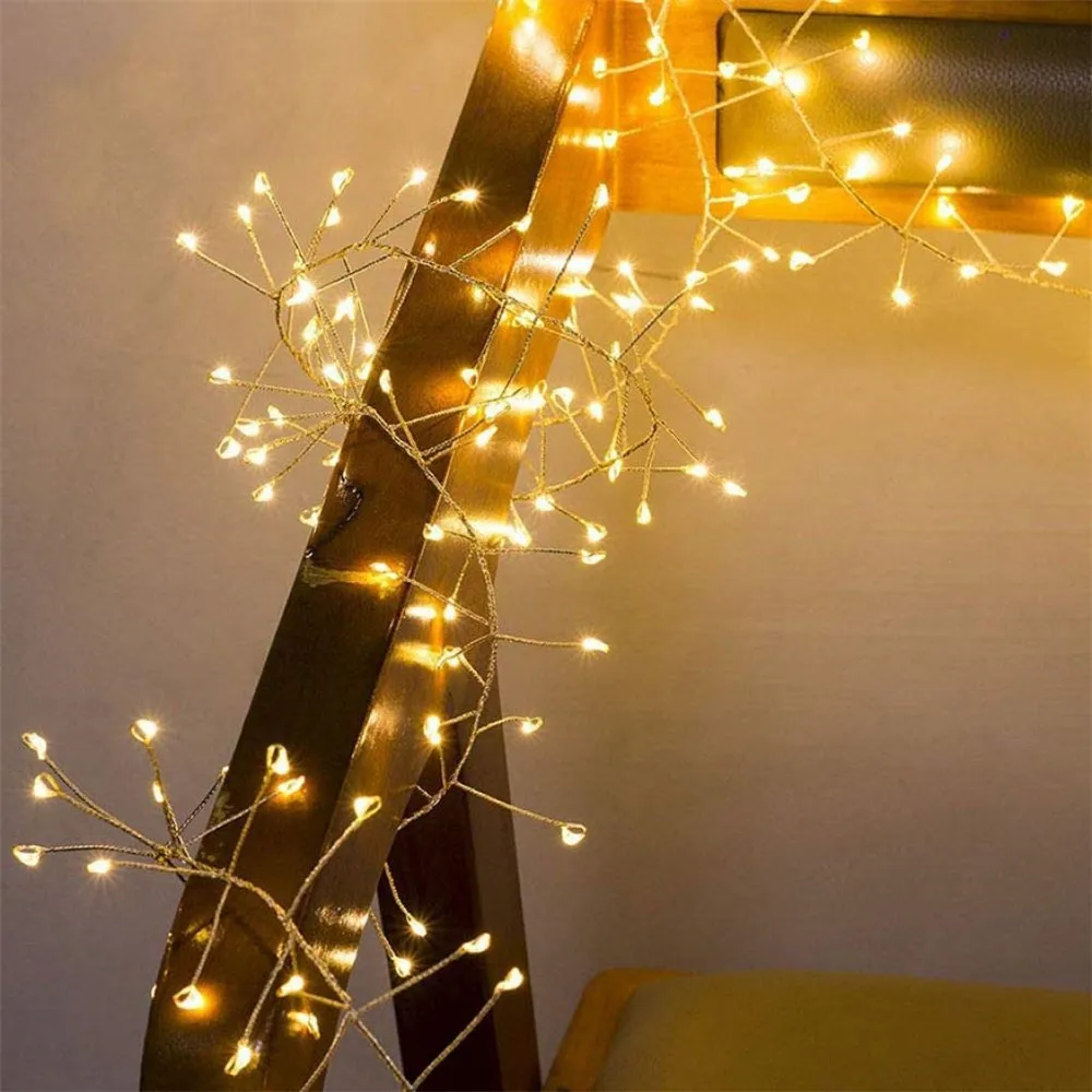 LED Copper Wire String Lights, Fairy Garland Lamp para o Ano Novo, Árvore de Natal, Casamento, Decoração de festas, Bombinhas, 2m, 5m