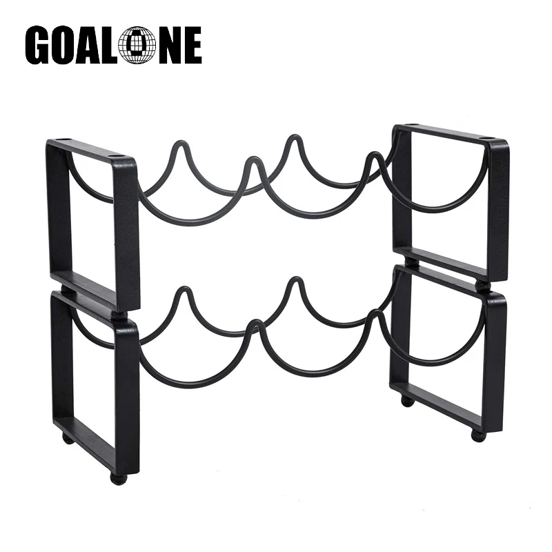 

GOALONE Stackable Wine Racks Free-Standing Wine Organizer Shelf Metal Wine Storage Holder for Kitchen Countertop Cabinet Cellar