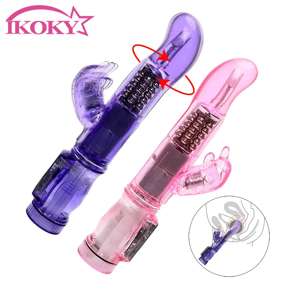 IKOKY Dolphin Dildo Vibrator G-Spot Massager Clitoris Stimulator Multi-Speed Dual Vibration Adult Sex Toys for Women