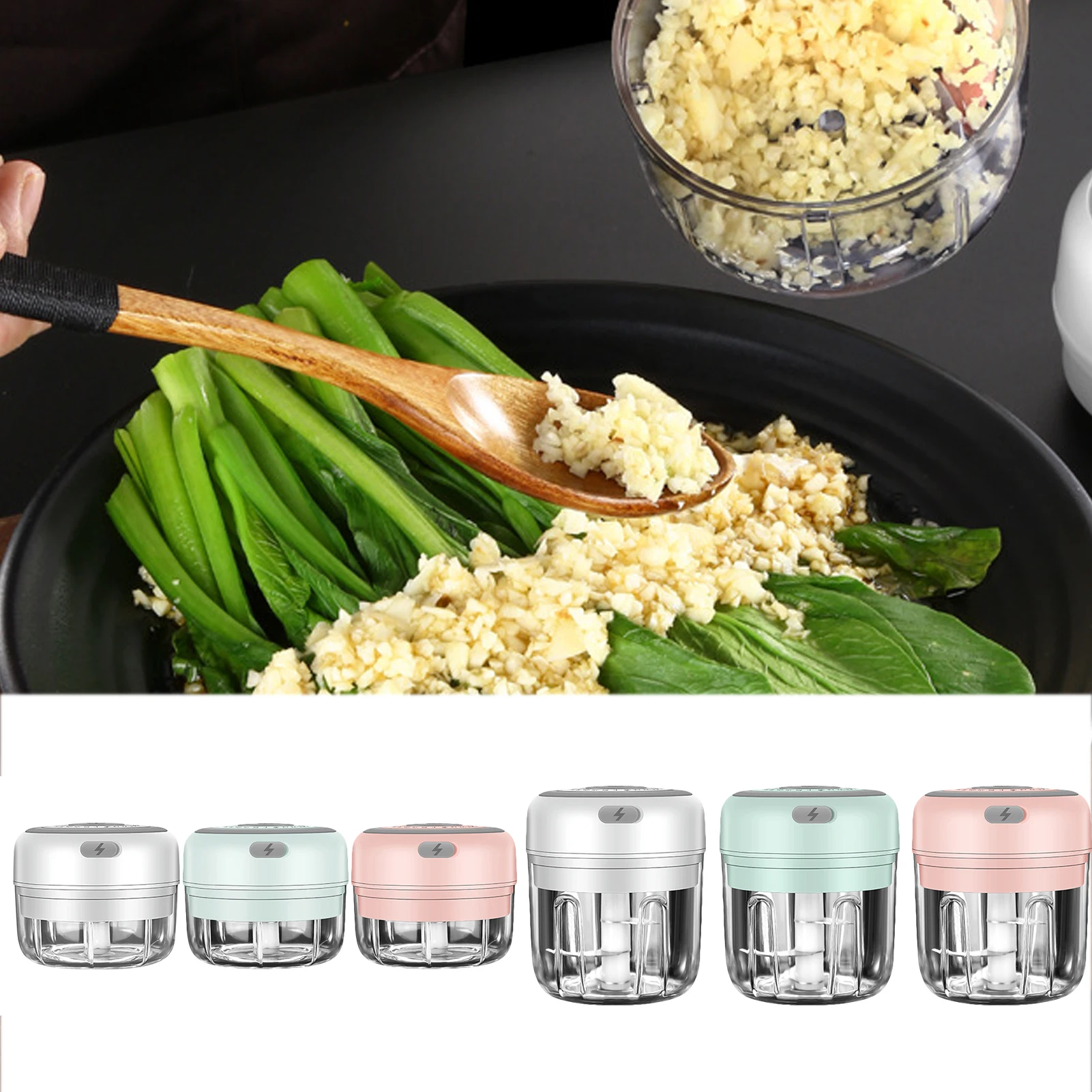 

Electric Garlic Masher Sturdy Durable Mini Crusher Chopper USB Charging For Crushed Garlic Crushed Ginger Crushed Fresh Chili