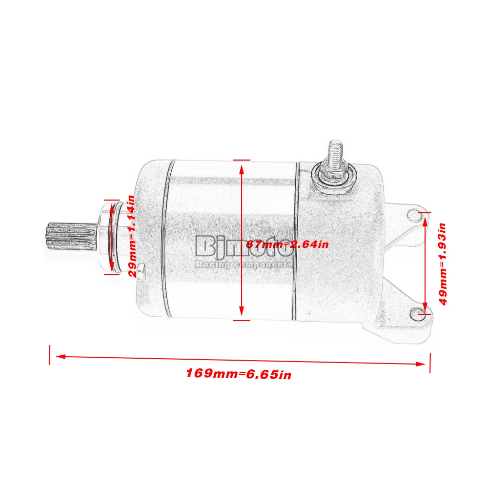 Anlasser für Honda XR250 CB400 NC29/NC23 CB-1 für Yamaha TT250R YBR250 YS250 für Access ATV AMS 480 / 4.38 SM SP450 – Detail 1