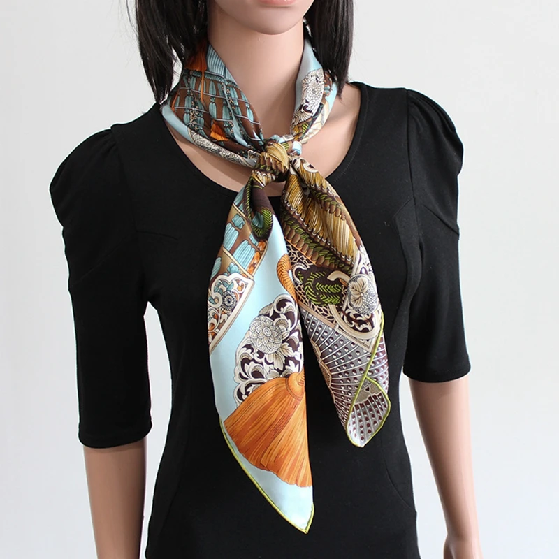 Classic Warrior Print 100% Silk Scarf Wraps Neckerchief Foulard 35\