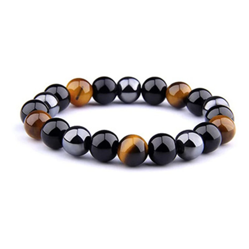 Natural Tiger Eye 10mm Beads Bracelet For Women Health Care Hematite Stretch Bracelets Men charm Fashion Jewelry Gift