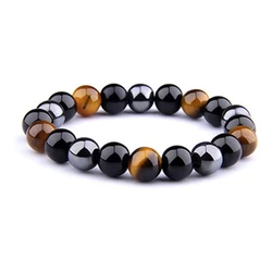 Natural Tiger Eye 10mm Beads Bracelet For Women Health Care Hematite Stretch Bracelets Men charm Fashion Jewelry Gift