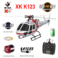 Original XK K123 6CH Brushless AS350 Scale 3D6G System RC Helicopter RTF Upgrade WLtoys V931