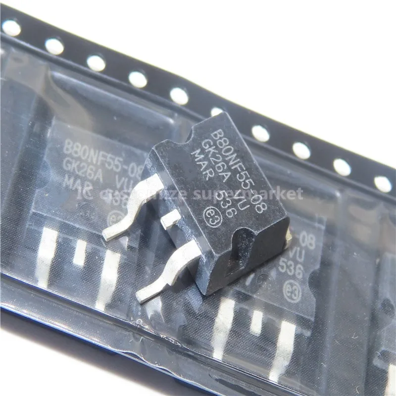 10 unids/lote STB80NF55-08 a-263 SMD triodo, B80NF55-08