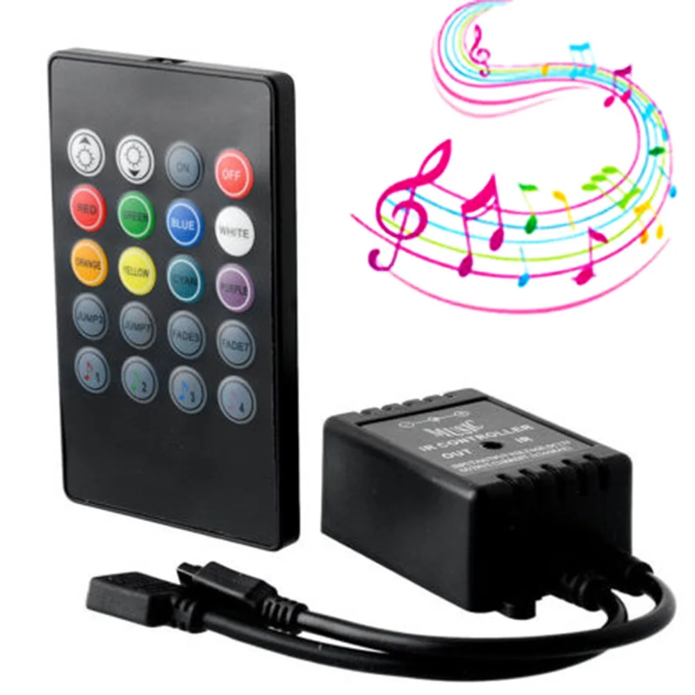 20 Keys Music Voice Sensor Controller Sound IR Remote Control Practical Home Party RGB 3528 5050 LED Strip light RGB Controllers