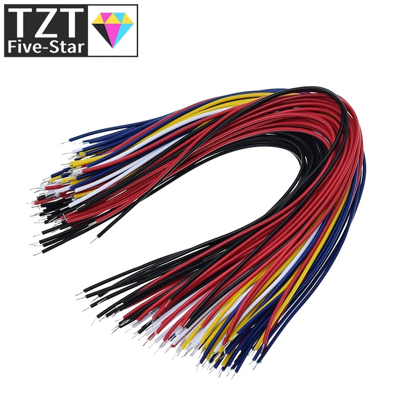 TZT 100PCS 20CM Color Flexible Two Ends Tin-plated Breadboard Jumper Cable Wires