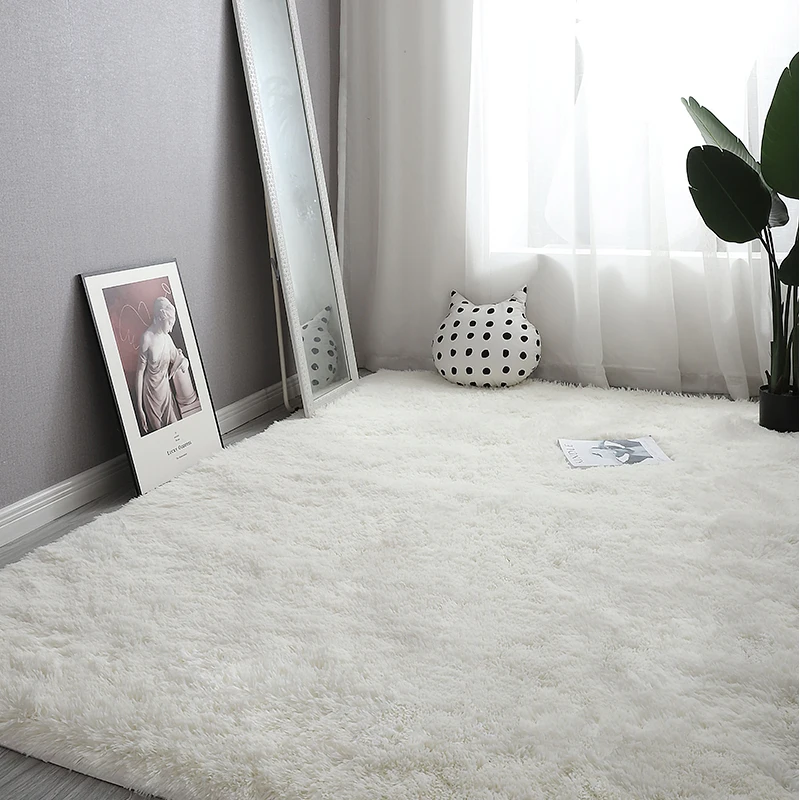 White Fluffy Carpet Plush Carpets Living Room Decoration Thicken Bedroom Bedside Mats Non-slip Children\'s Room Soft Large Rugs