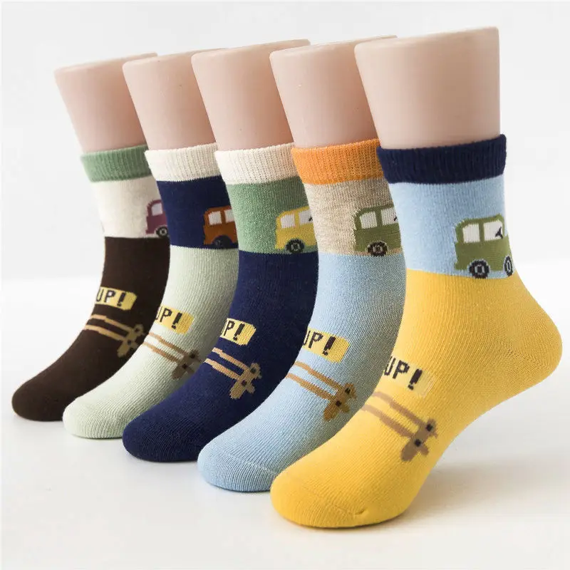 

5Pairs/Lots Children'S Socks Car Traffic Lights Cotton Large Medium And Small Boys Socks Cotton Breathable Children'S Socks L802