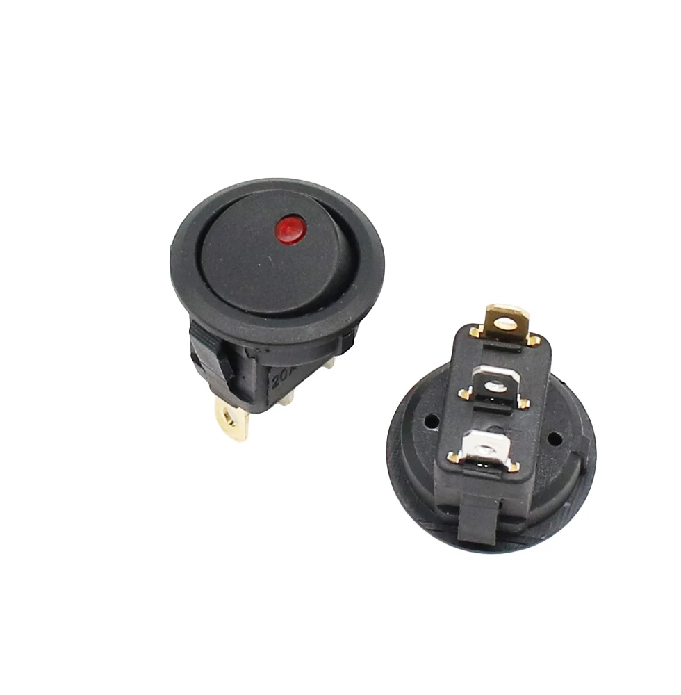 1Pcs Car 12V 3 Pin Round Rocker Dot Boat LED Light Toggle Switch SPST ON/OFF