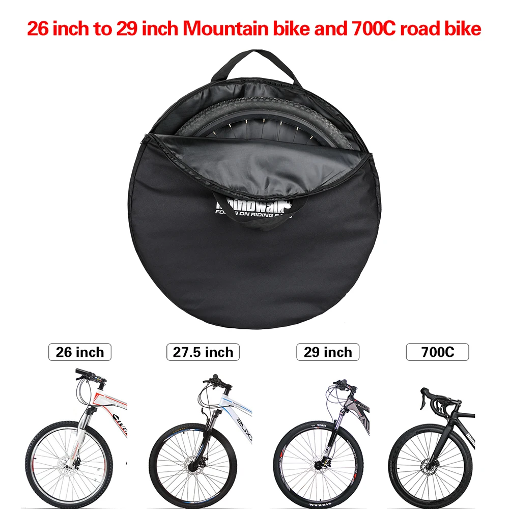 Rhinowalk Bike Wheel Bag Transport Bicycle Wheel Bag 26-29 Inch Cycling Road MTB 700C Road Bike Single Wheel Carry Bag Cover 1PC