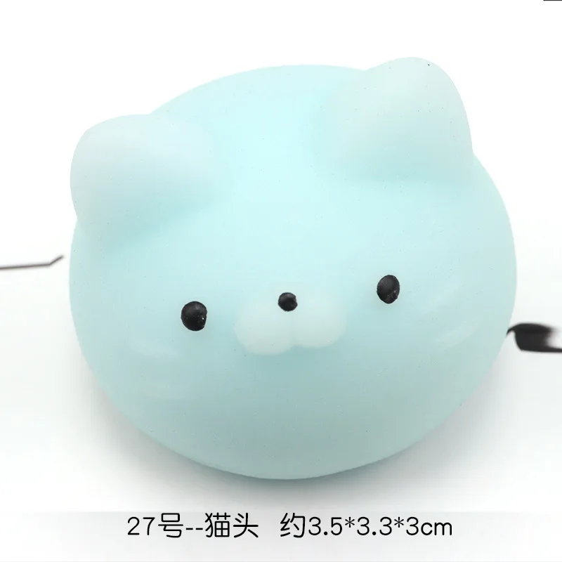 Mini soft squishy Anti-stress Toys Sticky Stress Relief Silicone Hand Squeeze Animals Cat bear Rubber Squishes Antistress Toy