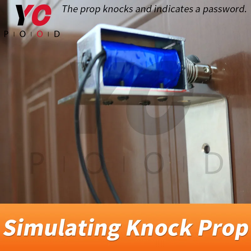 YOPOOD Simulating Knock Door Prop real room escape press metal button to trigger the electric pound to knock password clues