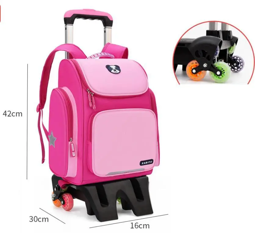 Children School Rolling backpacks bag for kids School backpack On wheels For Girls Wheeled School Trolley bags For Boys