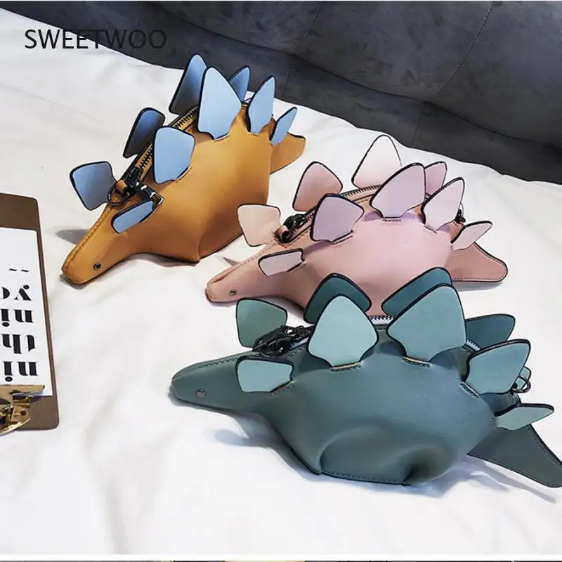 Creative Chameleon Cartoon Handbags Flap 3D Funny Dinosaur Animal Messenger Bag Panelled Shoulder Crossbody Bags for Women 2021