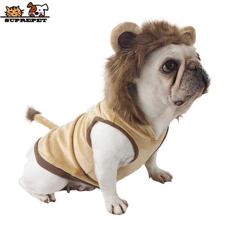 Imagem -03 - Preupet Bonito Cão de Estimação Roupas para Bulldog Francês Cosplay Leão Cão Gato Traje Moda Cachorro Roupas Cão dos Desenhos Animados Cão Pug