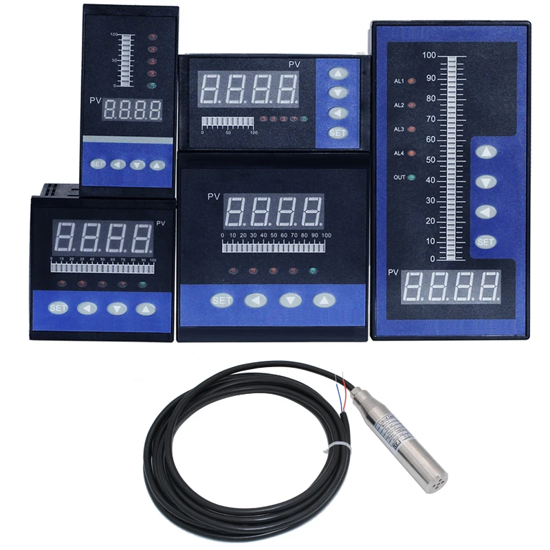 

1 set water level controller with 5M level sensor liquid depth transmitter sensor water depth controller with 4 relay output