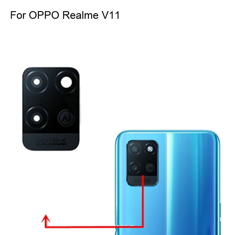 

2PCS High quality For OPPO Realme V11 Back Rear Camera Glass Lens test good For OPPO Realme V 11 Replacement Parts