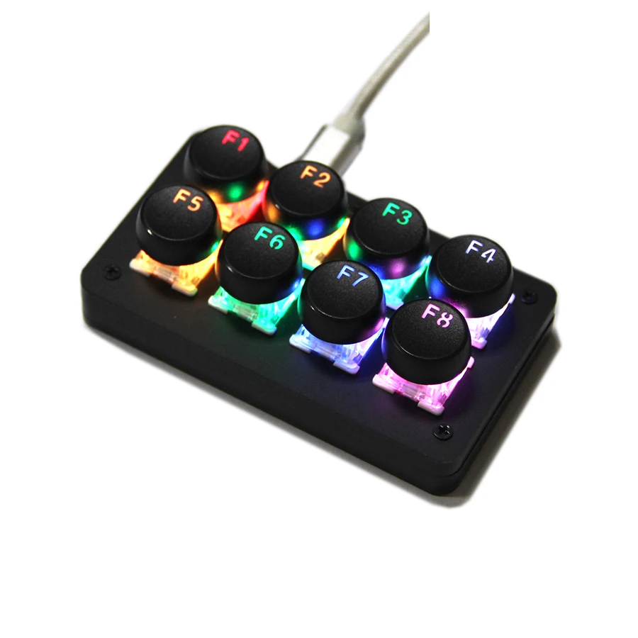 Mini Custom Keyboard 8-key Macro Programmable RGB Keypad Copy and Paste Game Auxiliary Mechanical Keyboard