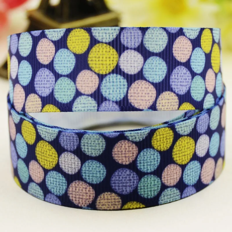 22mm 25mm 38mm 75mm  Dot cartoon printed Grosgrain Ribbon party decoration 10 Yards X-04798