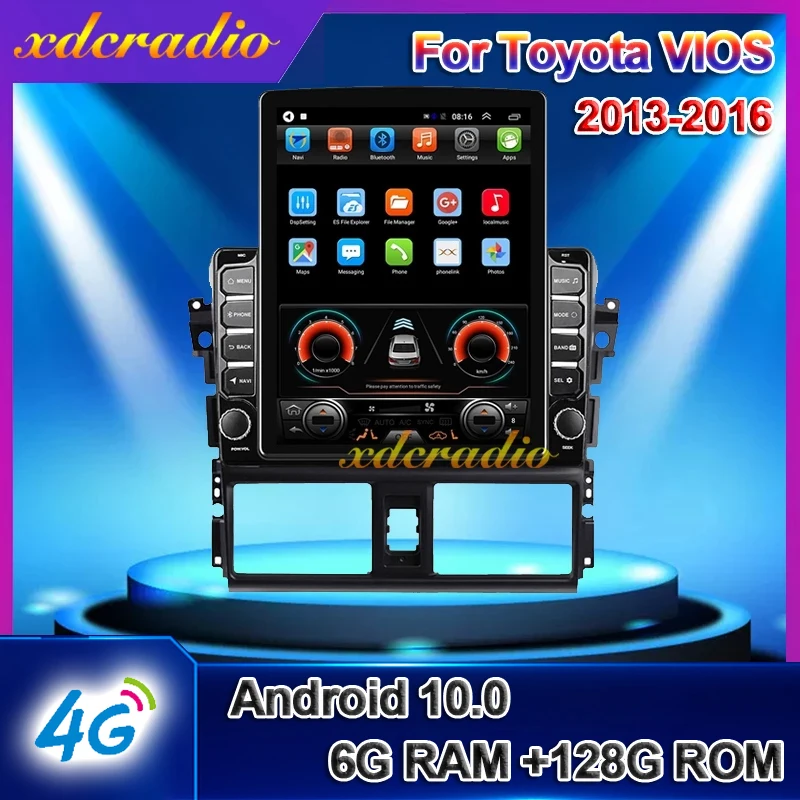 

Xdcradio 10.4 Inch Tesla Style Vertical Screen Android 10.0 Car Radio Multimedia Video Player For Toyota VIOS Carplay 2013-2016