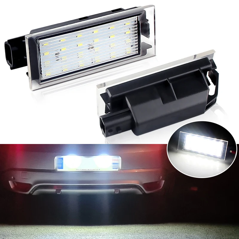 2Pcs Canbus Car LED Number License Plate Light No error For Renault Megane 3 Clio Laguna 2 Megane 3 Twingo Master Vel Satis