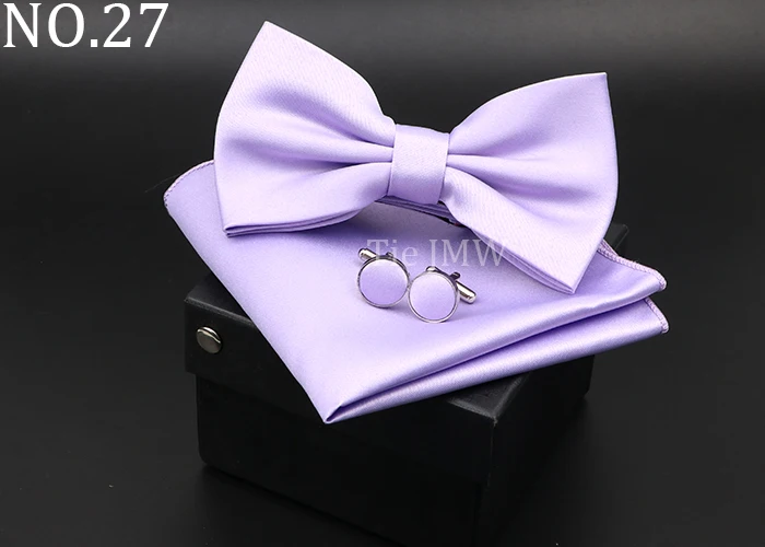 Herren Klassische Helle Farbe Bowtie Set Grün Rosa Blau Rot Fliege Manschettenknöpfe Hochzeit Krawatten Taschentuch Party Geschenk Krawatte Hemd zubehör – Detail 27