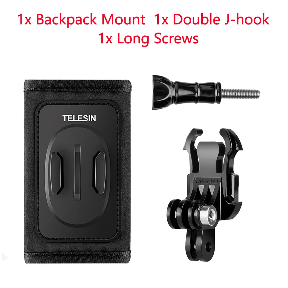 TELESIN 360° ° Rotatie Rugzak Strap Mount voor GoPro Hero 13 12 11 10 9 8 7 6 5 Insta360 SJCAM EKEN DJI Osmo Actie Accessoires