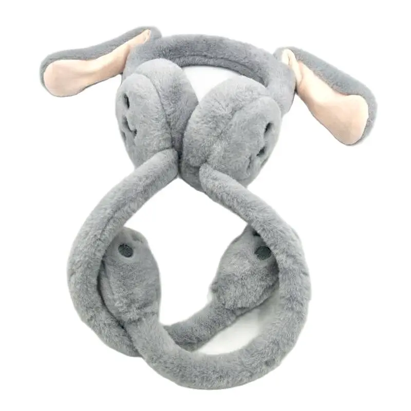 Xeongkvi internet celebrit orelhas de coelho mover adorável mulheres earmuffs inverno quente imitação de cabelo de coelho adulto menina moda earcap