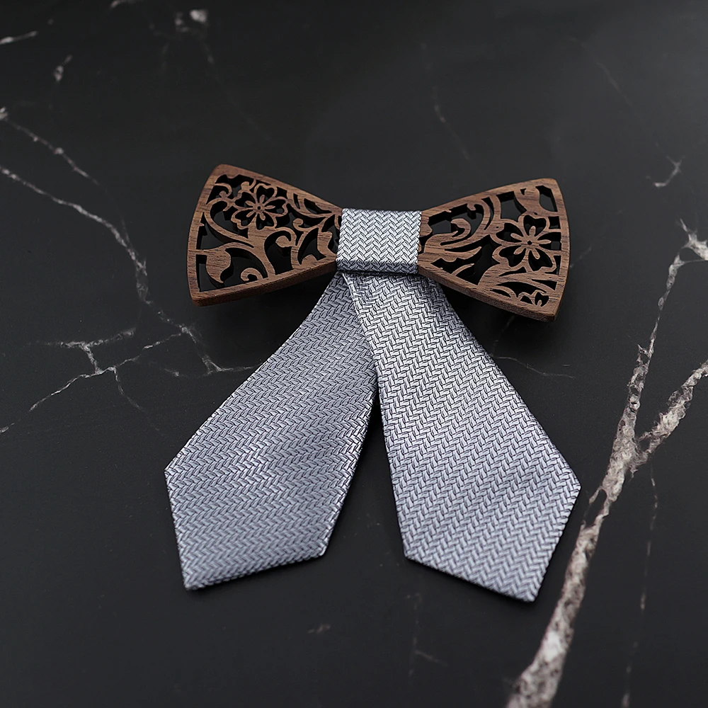 Wood Neck Wear Accessories Bow Ties Striped Korean High Quality Bowties Stewardess 2019 New Cravat 1PC Butterfly Women