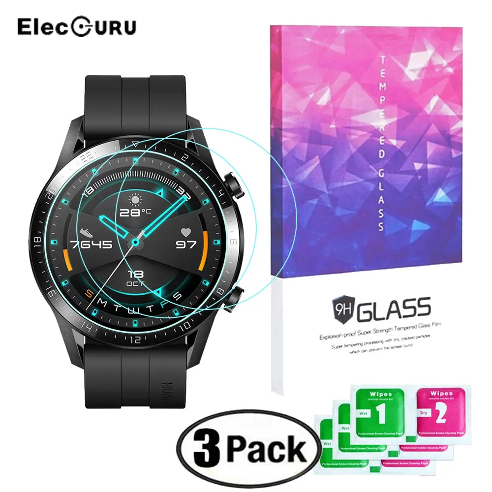 حامي الشاشة الزجاج المقسى ل ساعة هواوي GT 2 46 مللي متر HD مكافحة تتحطم خدش برهان فقاعة الحرة فيلم واقية اكسسوارات