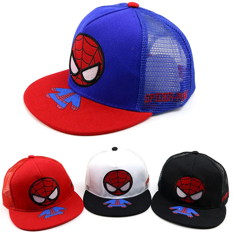 Multifunctional Adjustable Outdoor kids Cartoon Baseball Cap European American Fashion Boys Girls Universal Sunshade Spider Cap