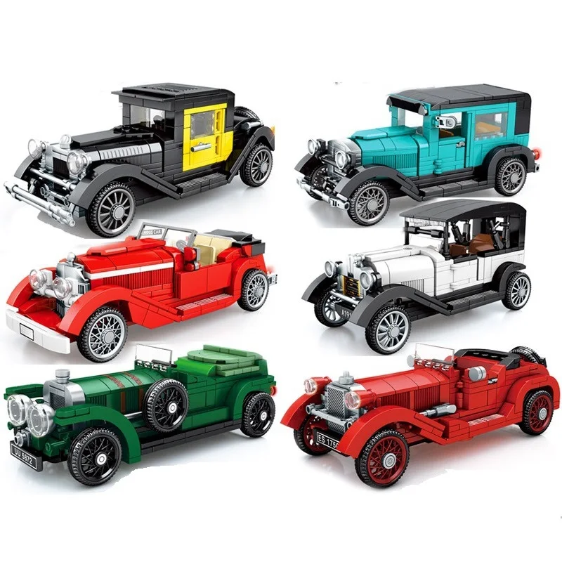 Plastic Blocks Old Car Building Bricks Famous Gran Torino Vehicle Educational Kids Toys for Children Juguetes Boy Birthday Gifts