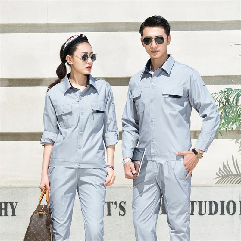 Work Clothing Suit Men Women Welding Uniforms Jacket Auto Car Repair Workshop Safety Reflective Strips Mechanic Working Coverall