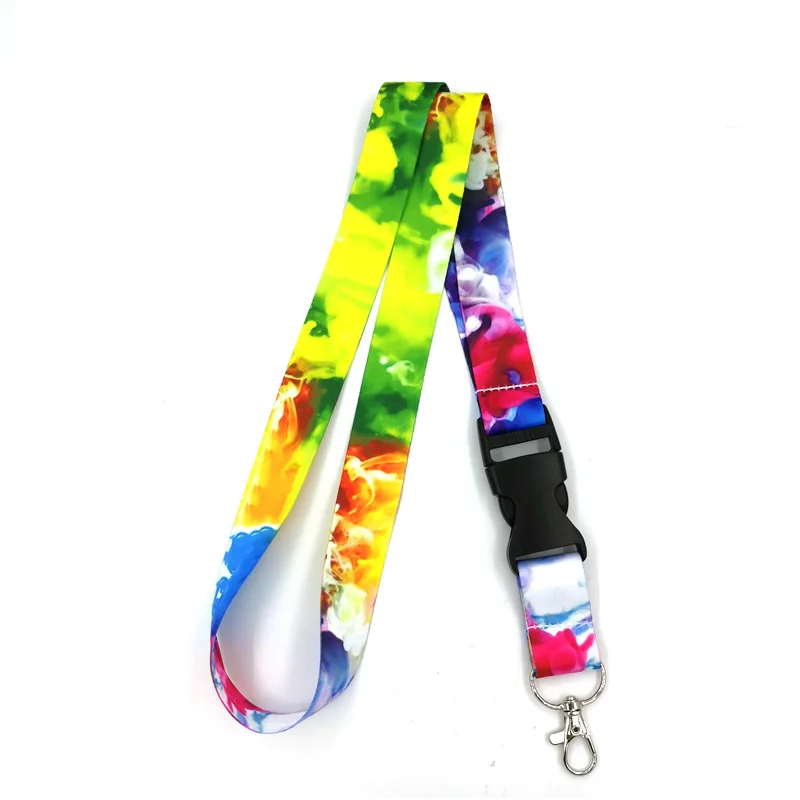 Colorful Smoke Cute Credit Card Cover Lanyard Bags Retractable Badge Reel Student Nurse Exhibition Enfermera Name Clips Card