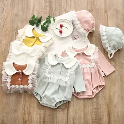 Ruffles Cotton Baby Bodysuits Long Sleeve Newborn Toddler Kids Girls Jumpsuits Onesie Clothes Sets