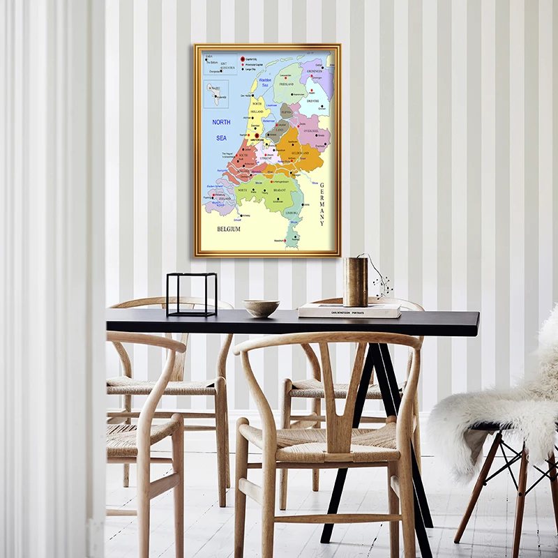 Dutch Serie 59*84cm HD Wand Poster Niederlande s Karte Leinwand Malerei Wohnkultur Büro Liefert Geburtstag Geschenk