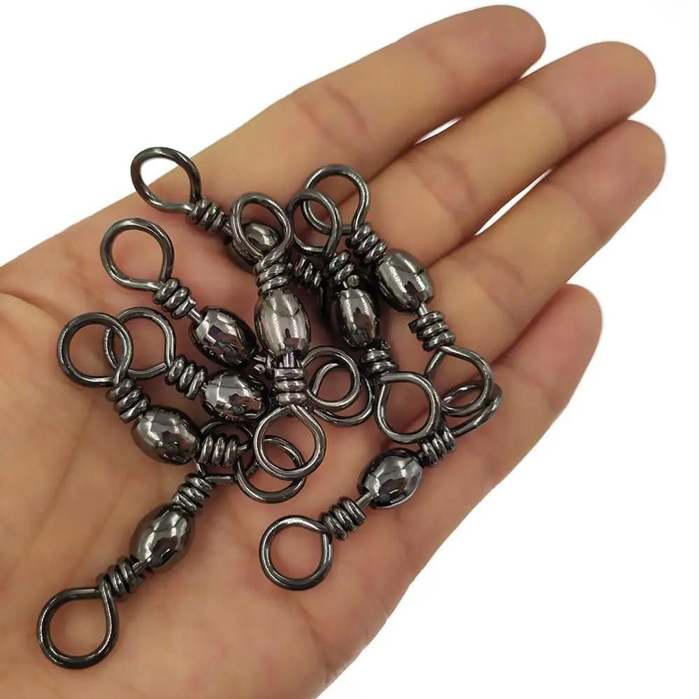 Fishing Barrel Swivel Stainless Fishing Swivels Saltwater Trout Carp Fishing Hook Connector 20000pcs 2/0# and 20000pcs 1/0#